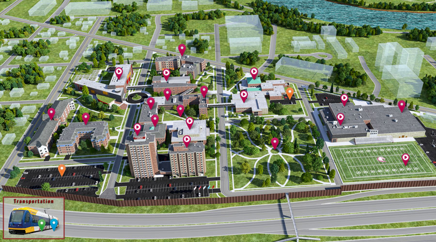 Campus map for Augsburg Academy in Laurel Maryland